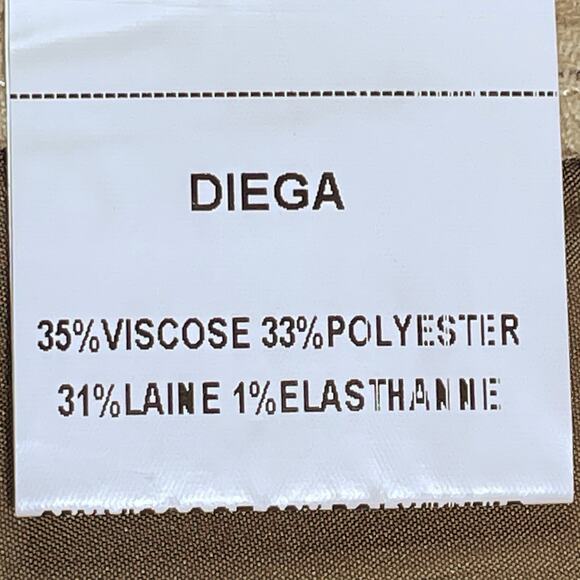 Diega Beige Wide Leg Pinstripe Pull-On Flannel Ankle Length Pants Size Small - Picture 5 of 5